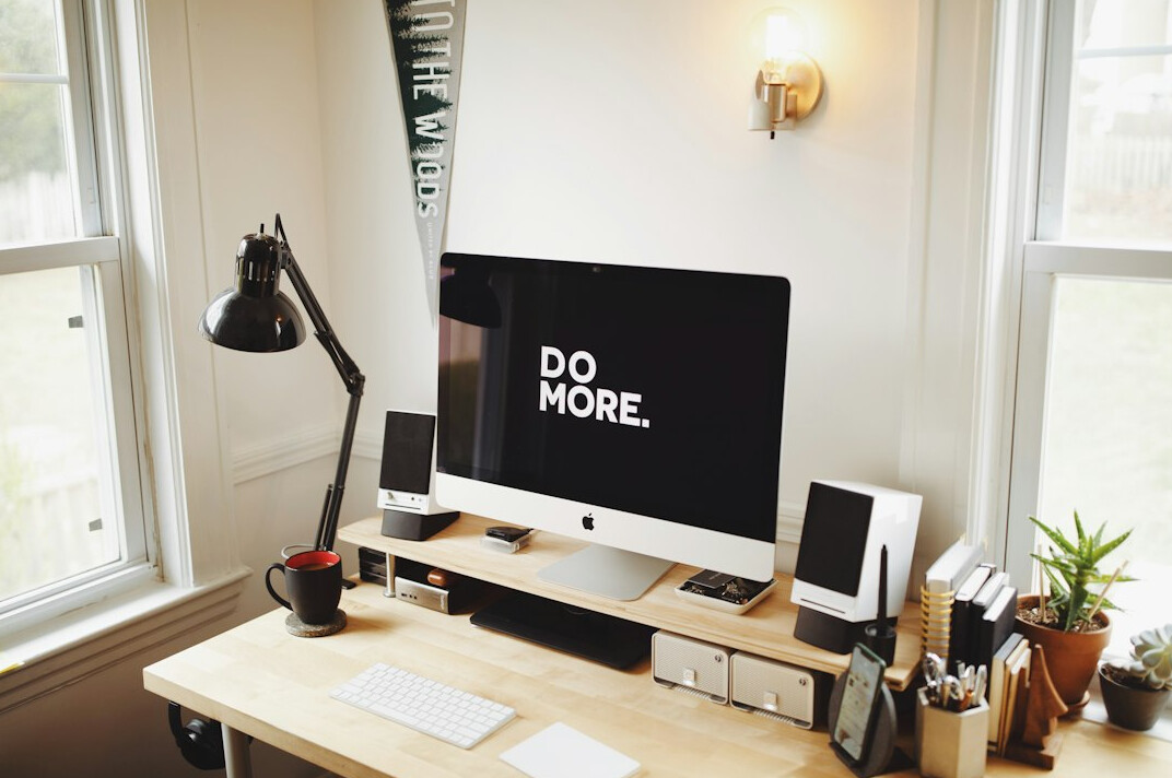 Editing desk with monitors and notes